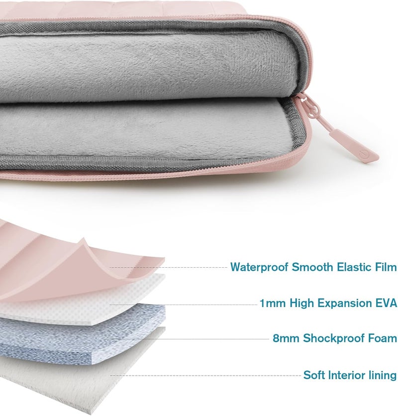 TECOOL Puffy Laptop Case 16 inch,Laptop Sleeve 16 inch for 16" Lenovo Thinkpad Ideapad HP Acer Asus Dell Chromebook,Protective Waterproof MacBook Pro 16 inch Sleeve Notebook Bag with Small Case,Pink - Image 4